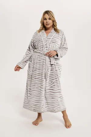 Italian Fashion Dámský župan Asma s dlouhým rukávem - šedý