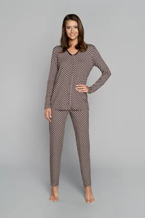 Italian Fashion Dámské pyžamo Illusion dlouhé rukávy, dlouhé nohavice - potisk