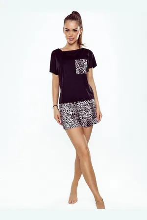Eldar Pyjamas First Lady Silvana kr/r S-XL black-leopard print 2