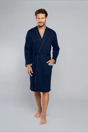 Italian Fashion Gabriel župan s dlouhým rukávem - tmavě /melanž