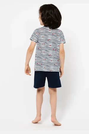 Italian Fashion Chlapecké pyžamo Korfu, krátký rukáv, krátké kalhoty - potisk/námořnická modrá
