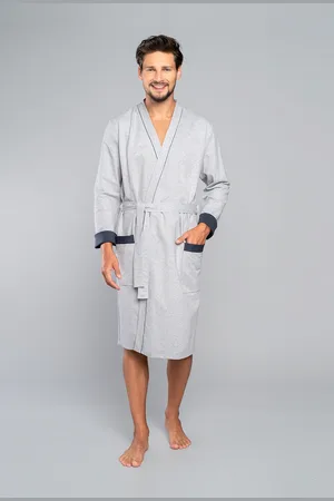 Italian Fashion Župan Gabriel s dlouhým rukávem - melanž/grafit