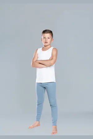 Italian Fashion Dlouhé chlapecké kalhoty Jaś - šedé