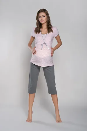Italian Fashion Pyžamo Felicita s krátkým rukávem, 3/4 kalhoty - meruňková/