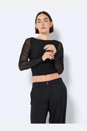 Noisy May Černé dámské crop top tričko Louise - Dámské