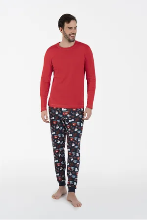 Italian Fashion Pánské pyžamo Rojas dlouhé rukávy, dlouhé nohavice - /potisk