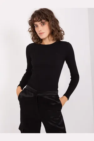 BASIC FEEL GOOD Černá basic halenka s dlouhým rukávem s pruhy