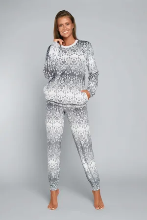 Italian Fashion Sněhová dámská souprava, dlouhý rukáv, dlouhé nohavice - potisk