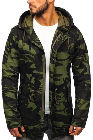 Kesi Pánská jarní parka s kapucí 5391 - khaki