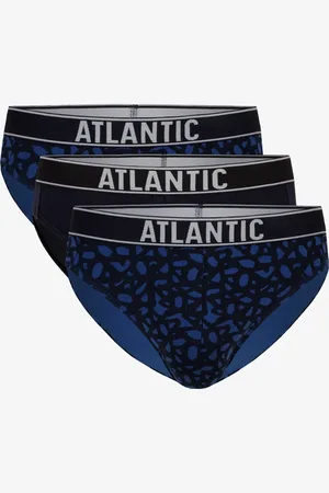 ATLANTIC Klasické pánské slipy 3Pack - černé/tmavě modré