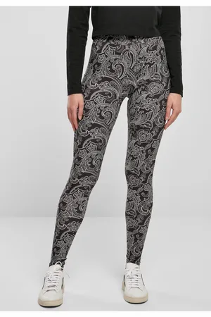 Urban classics Dámské měkké legíny AOP blacknewpaisley