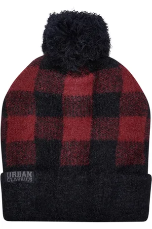 Urban classics Pom Beanie černo/červená