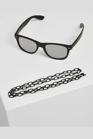 Urban classics Sluneční brýle Likoma Mirror With Chain černo/stříbrná