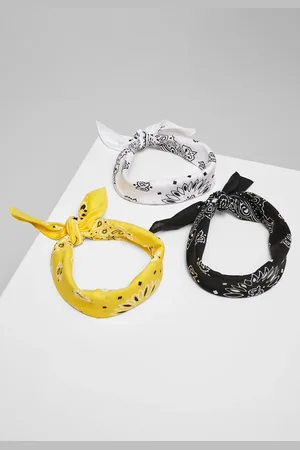Urban classics Vícebarevná šátek 3-Pack černá+žlutá+bílá