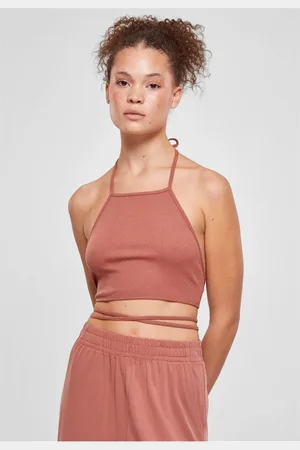 Urban classics Ladies Rib Trapeze Cropped Top terakota