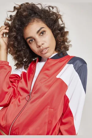 Urban classics Dámská 3-Tone Track Jacket firered/navy/white