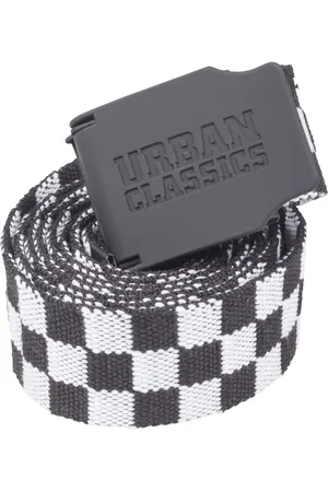 Urban classics UC Canvas Belt Šachovnice 150cm černo/bílá