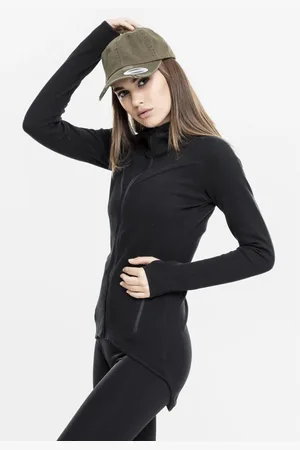 Urban classics Dámská sportovní mikina s kapucí se zipem Interlock