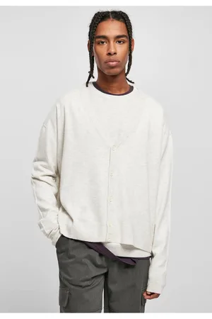 Urban classics Eco Mix Boxy Cardigan světle šedý
