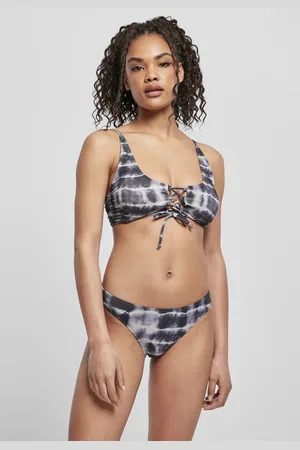 Urban classics Dámské šněrovací bikiny černé/bílé