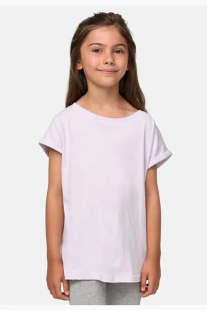 Urban classics Dívčí organické tričko s prodlouženým ramenem soft lilac