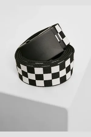 Urban classics Nastavitelný pásek Checker Belt černo/bílý