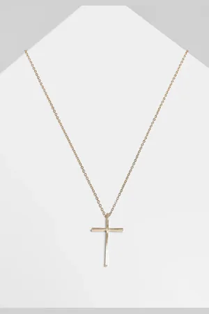 Urban classics Velký náhrdelník Basic Cross - zlaté barvy
