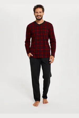 Italian Fashion Pánské pyžamo Eliasz dlouhé rukávy, dlouhé nohavice - potisk/