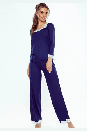 Eldar Pyjamas First Lady Arleta length/r S-XL navy blue-ecru 059