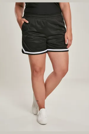 Urban classics Dámské kalhotky Stripes Mesh Hot Pants černé