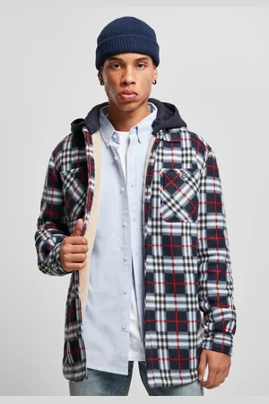 Urban classics Polar Fleece overshirt s kapucí a půlnoční plavky/červená