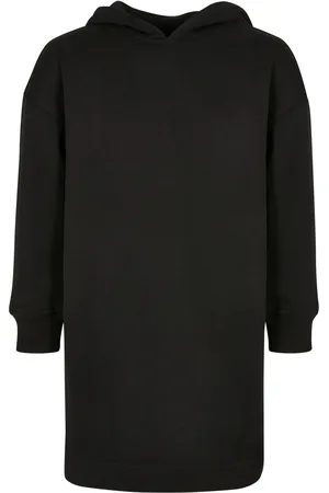 Urban classics Dívčí oversized Terry Hoody šaty černé