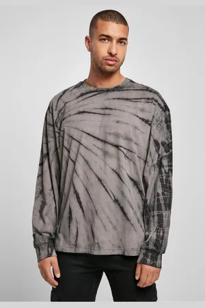 Urban classics Boxy Tye Dye LS černá/asfalt