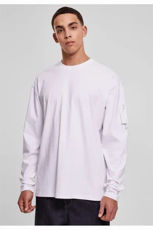 Urban classics Kapsa na rukávu s dlouhým rukávem bílá