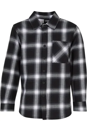 Urban classics Chlapecká oversized kostkovaná košile černo/bílá