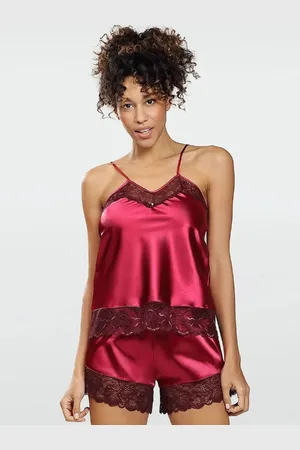 DKaren Pyjamas Brenda S-2XL burgundy 033a