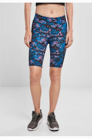 Urban classics Dámské kraťasy High Waist Camo Tech Cycle Digital duskviolet camo