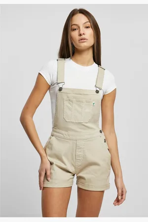 Urban classics Dámské organické krátké Dungaree offwhite raw