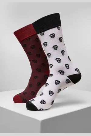 Urban classics Skull Allover 2-Pack vínová/bílá