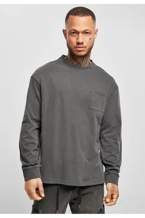 Urban classics Pigmentově barvený kapesní kos s dlouhým rukávem