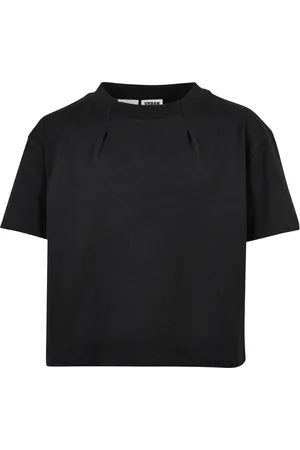 Urban classics Dívčí organické oversized plisované tričko černé