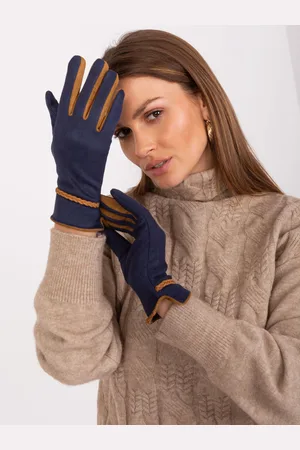 Wool Fashion Italia Elegantní dámské rukavice v tmavě modré barvě
