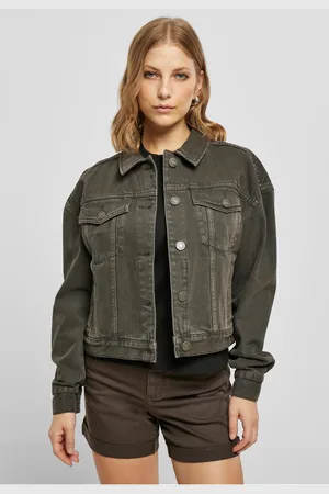Urban classics Dámská oversized barevná džínová bunda hnědá