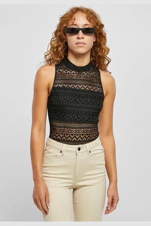 Urban classics Dámský háčkovaný dres Rolák Body černý