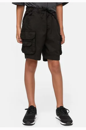 Urban classics Chlapecké kraťasy Double Pocket Cargo černé