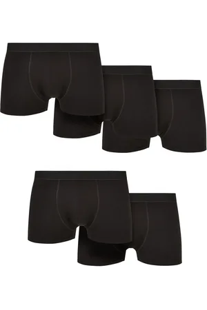 Urban classics Pevné boxerky z organické bavlny 5-balení černé+černé+černé+černé+černé