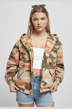 Urban classics Dámská oversized bunda Camo Parka s cihlovou maskou