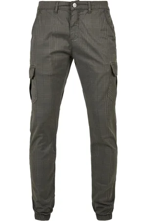 Urban classics AOP Glencheck Cargo Jog Pants tmavě šedé
