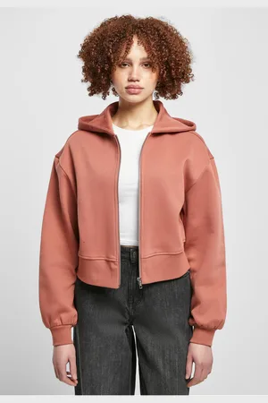 Urban classics Dámská krátká oversized bunda na zip z terakoty