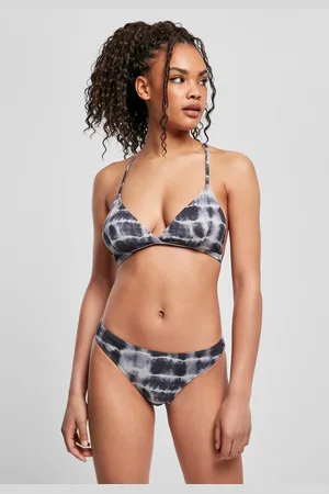 Urban classics Dámské bikiny Dye Triangle Back Bikiny černo/bílé